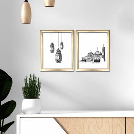 Wallity Set de 2 Cuadros Decorativos Enmarcados Multicolor